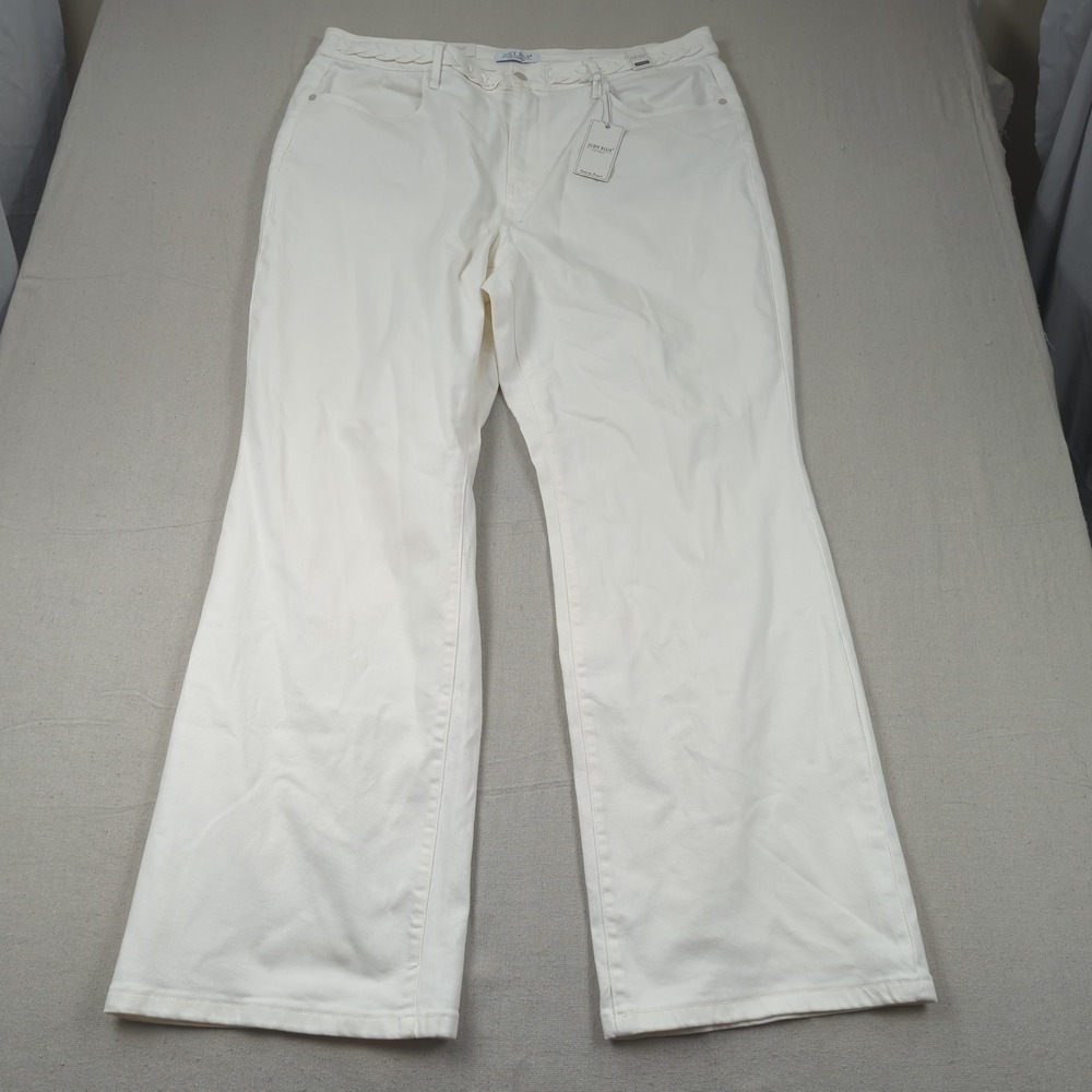 Judy Blue Jeans Womens 24W White High Rise Wide Leg Stretch Boho